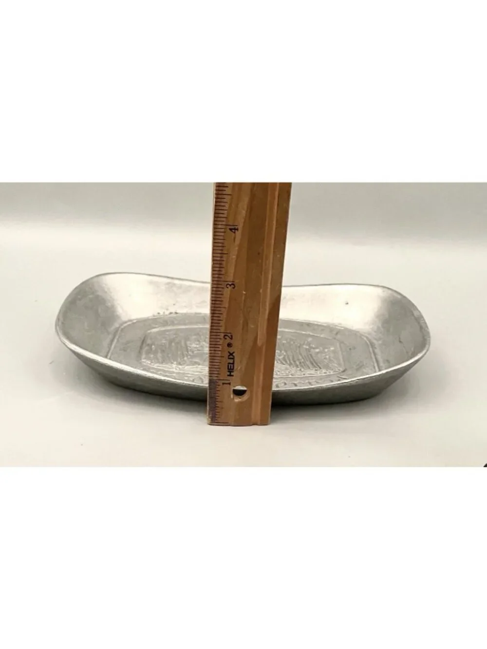 MCM Pewter Bread Tray “Give Us This Day Our Daily Bread” Vintage Farmhouse 8.5x6